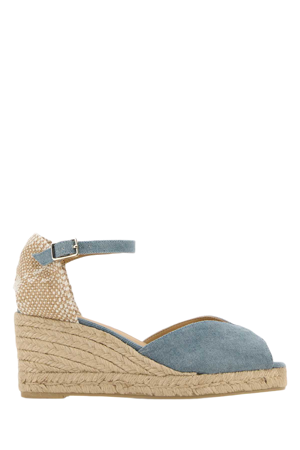 Light Blue Canvas Bianca Wedges Acqua Espadrillas