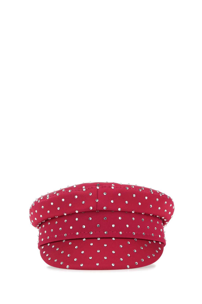 Tyrian Purple Satin Baker Boy Hat Pink Cappelli E Fasce Per Capelli