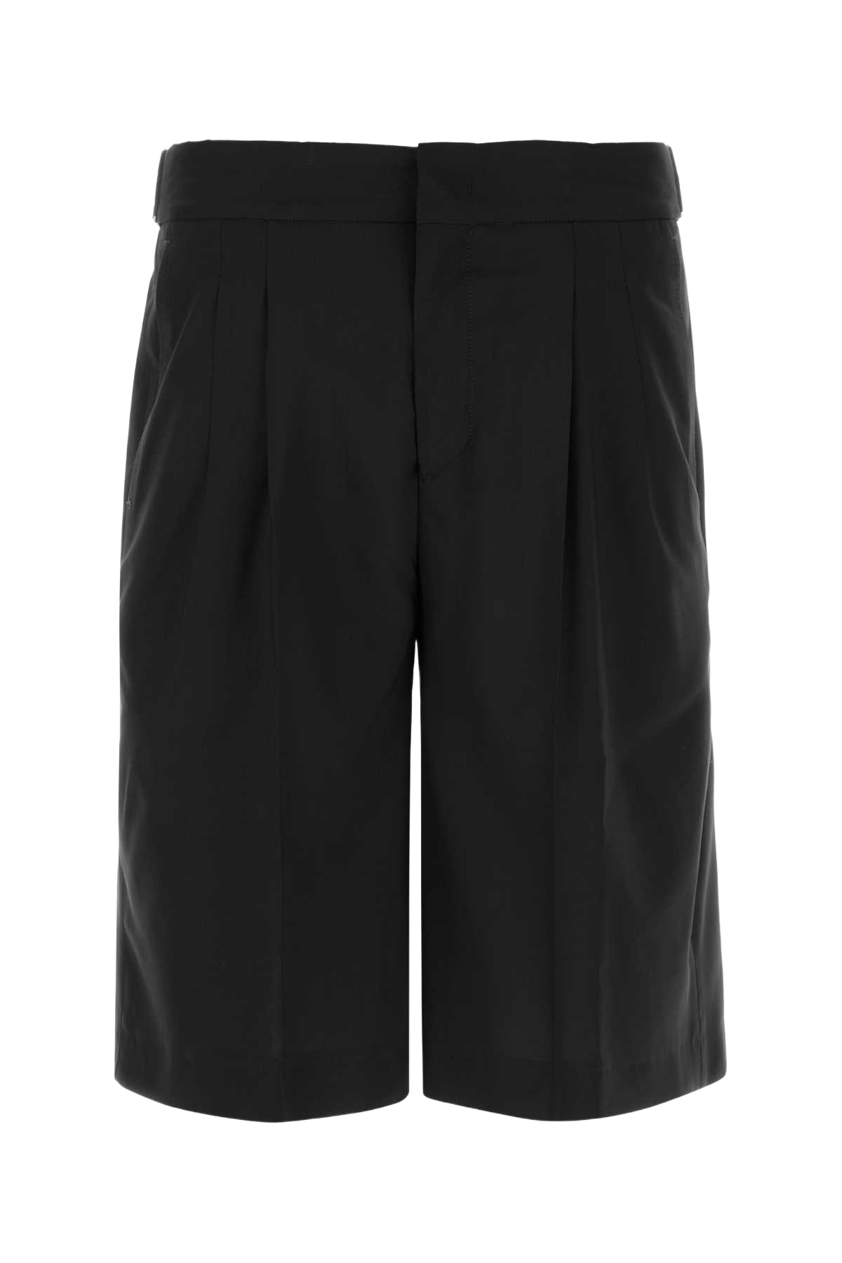 Black Wool Bermuda Shorts 0990 Exterior: Virgin
