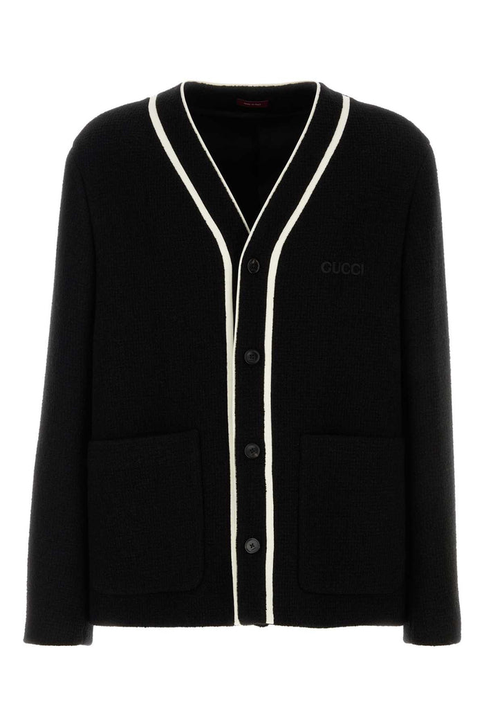 Black Wool Blend Cardigan Maglieria