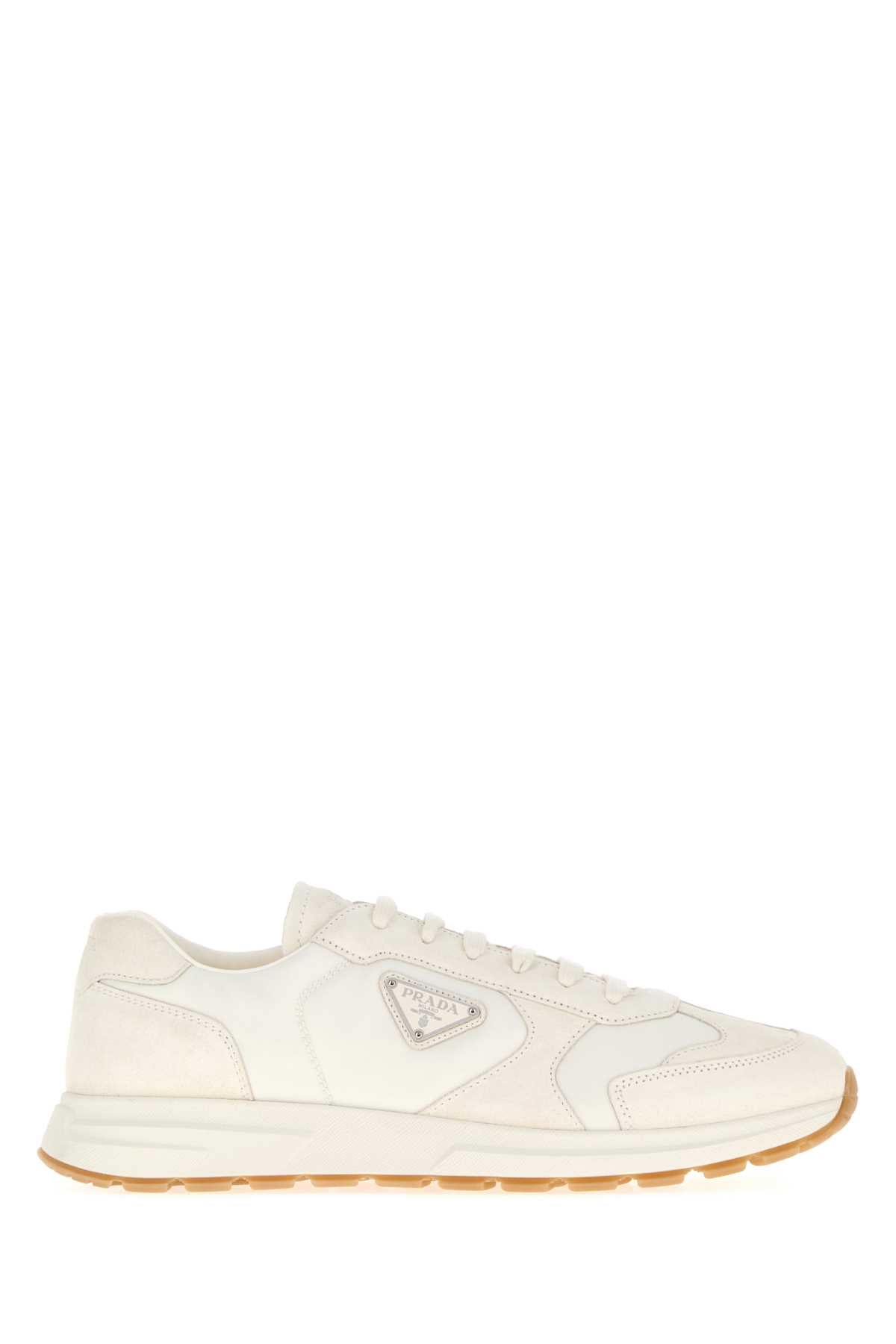 Avorio Recycledpolyamide-calfleather Sneaker