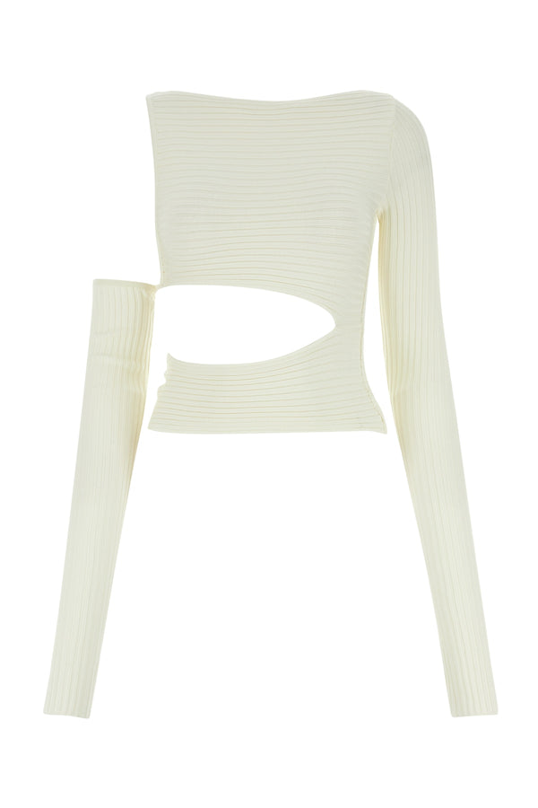 Andrea Adamo 80% Viscose sweater in white
