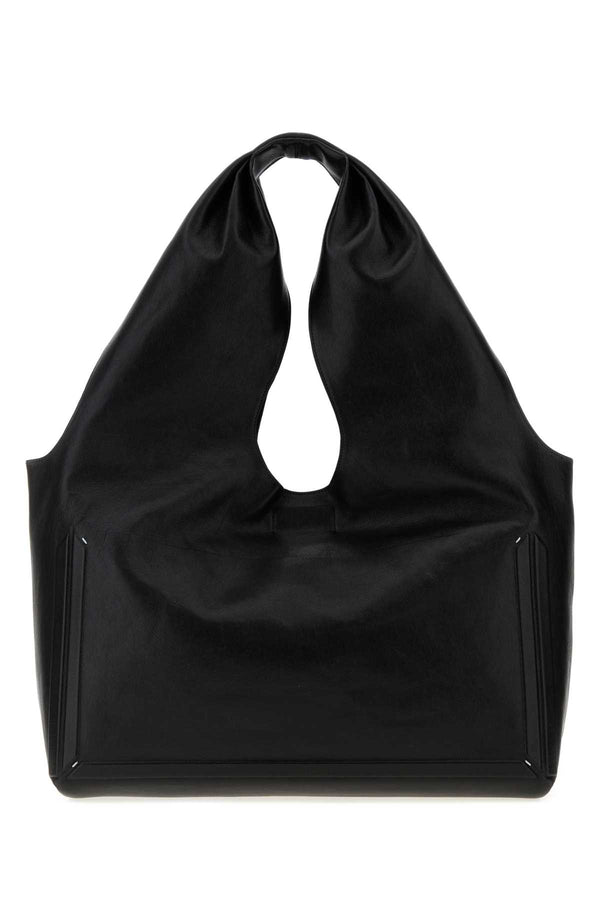Maison Margiela Exterior: 100% Ovine leather; Lining: 85% Polyester shoulder bag in black