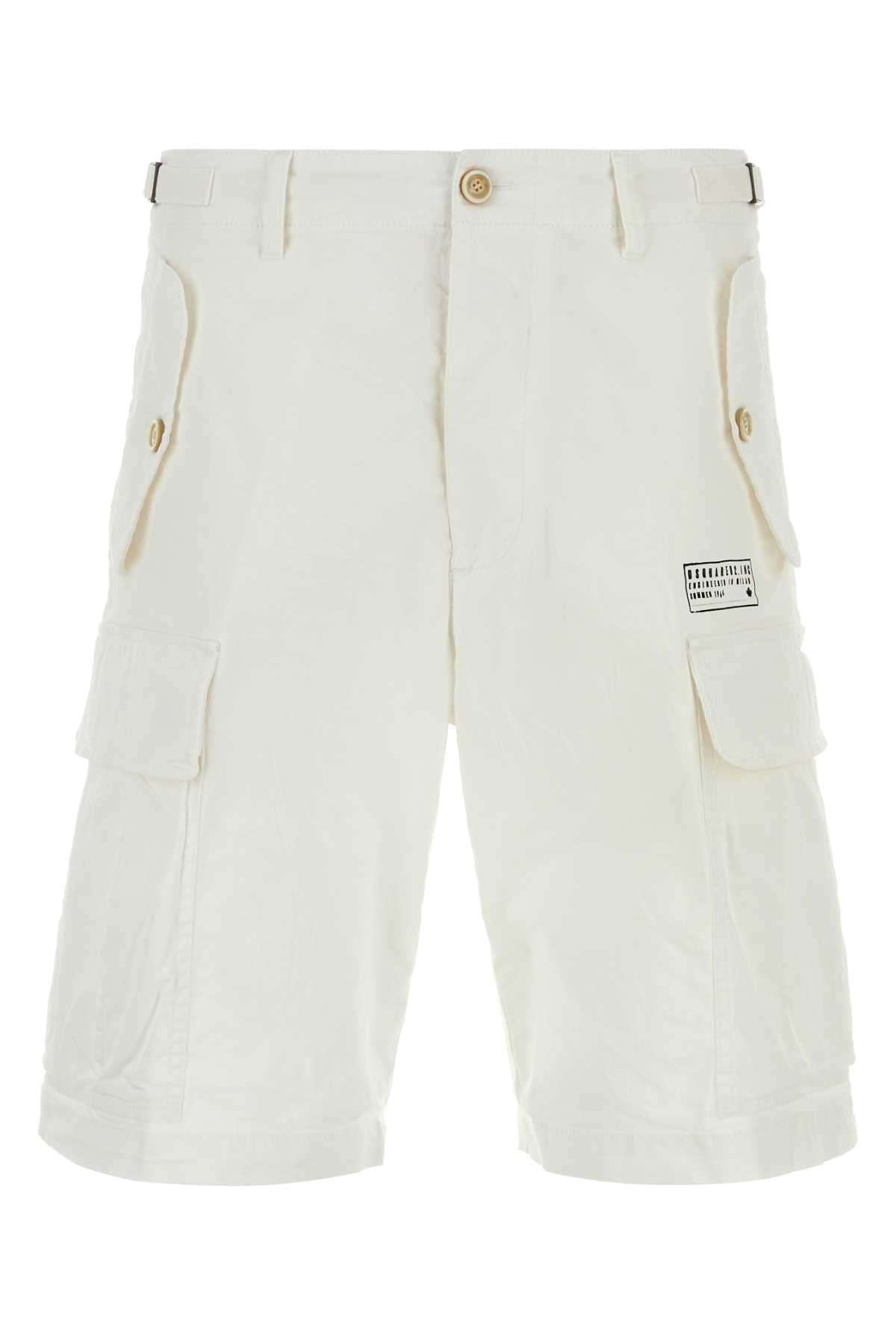 White Exterior: Cotton Elastane Bermuda