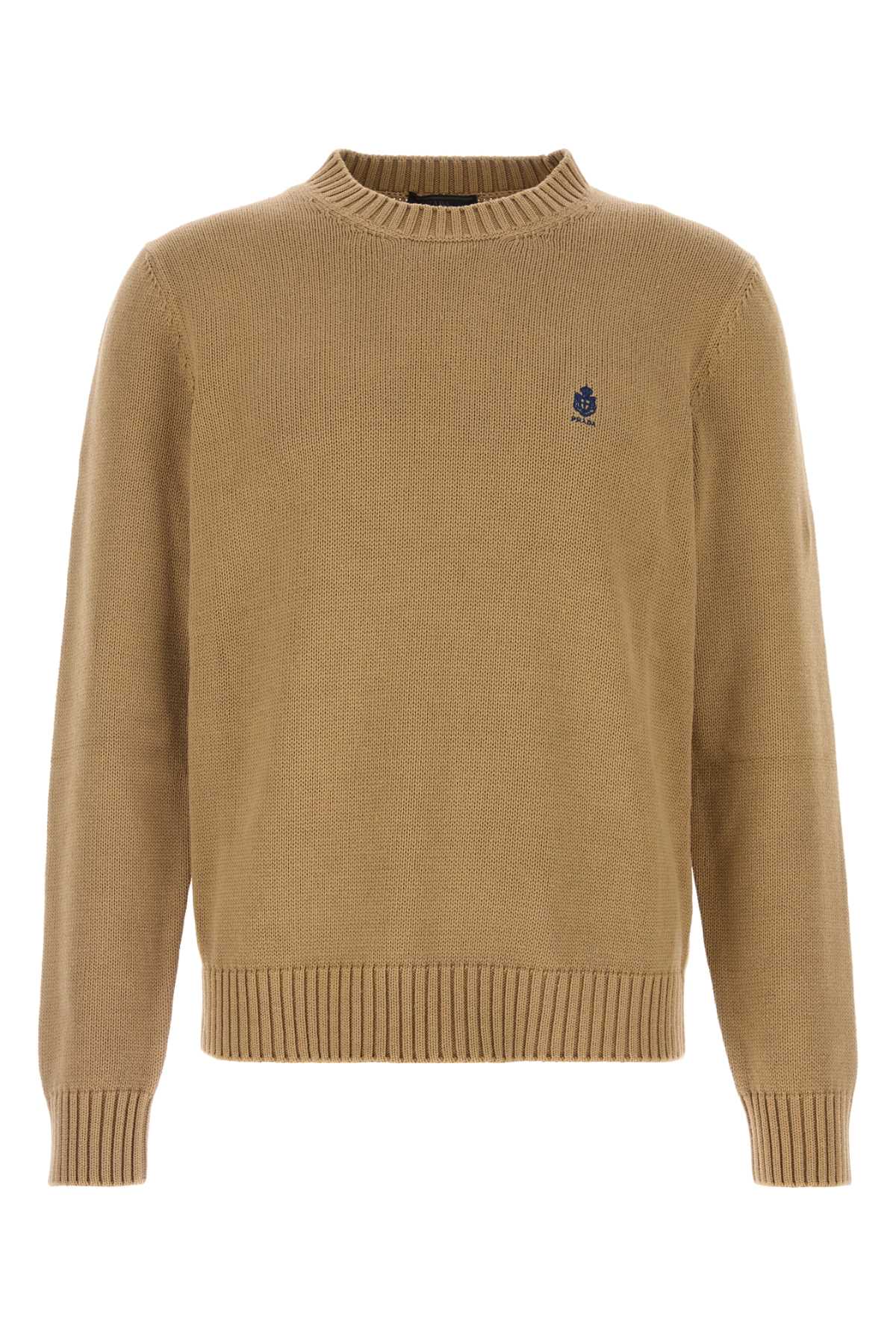 Camel Cotton Sweater Cammello Exterior: Maglieria
