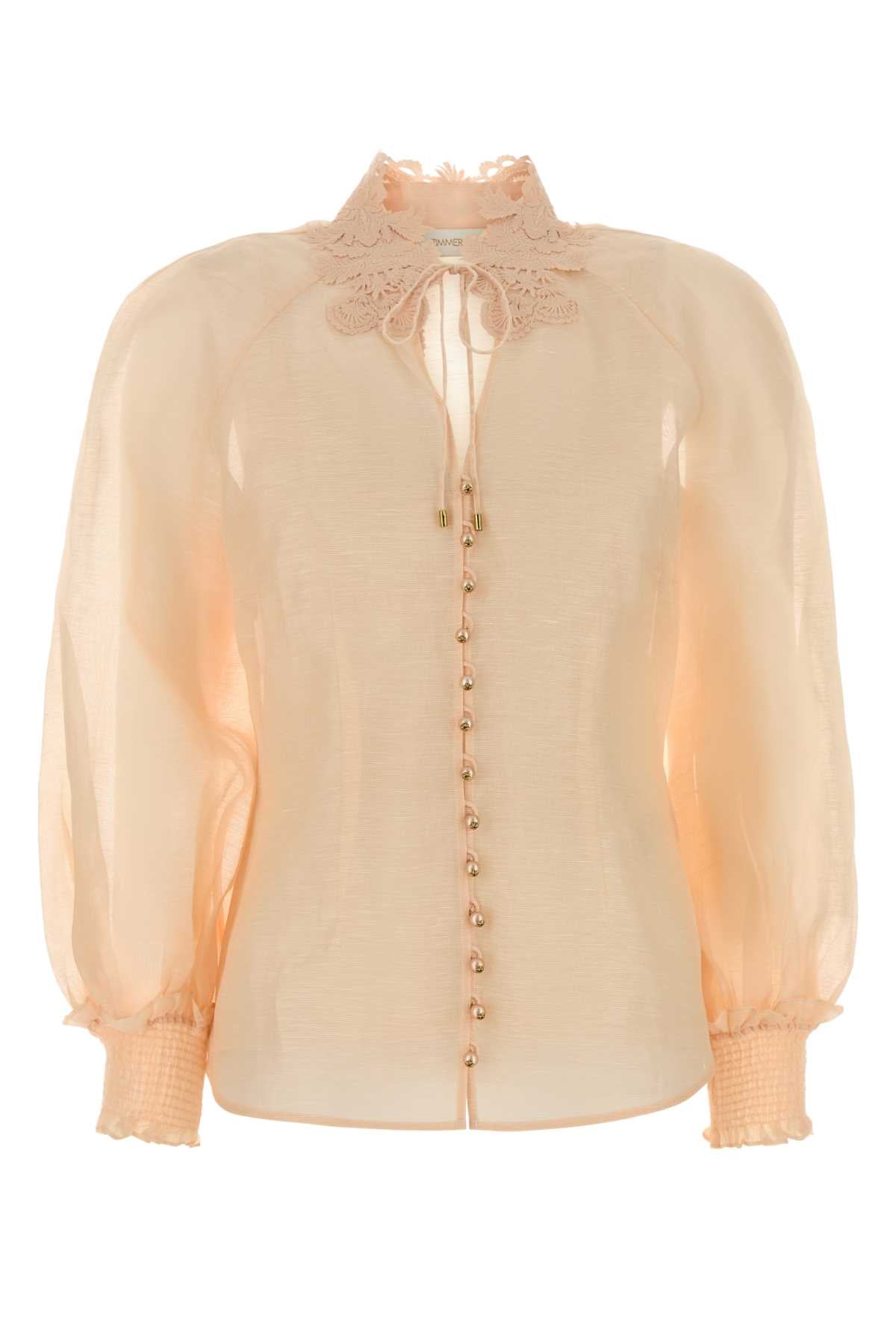 Peach Linen Silk Camicie