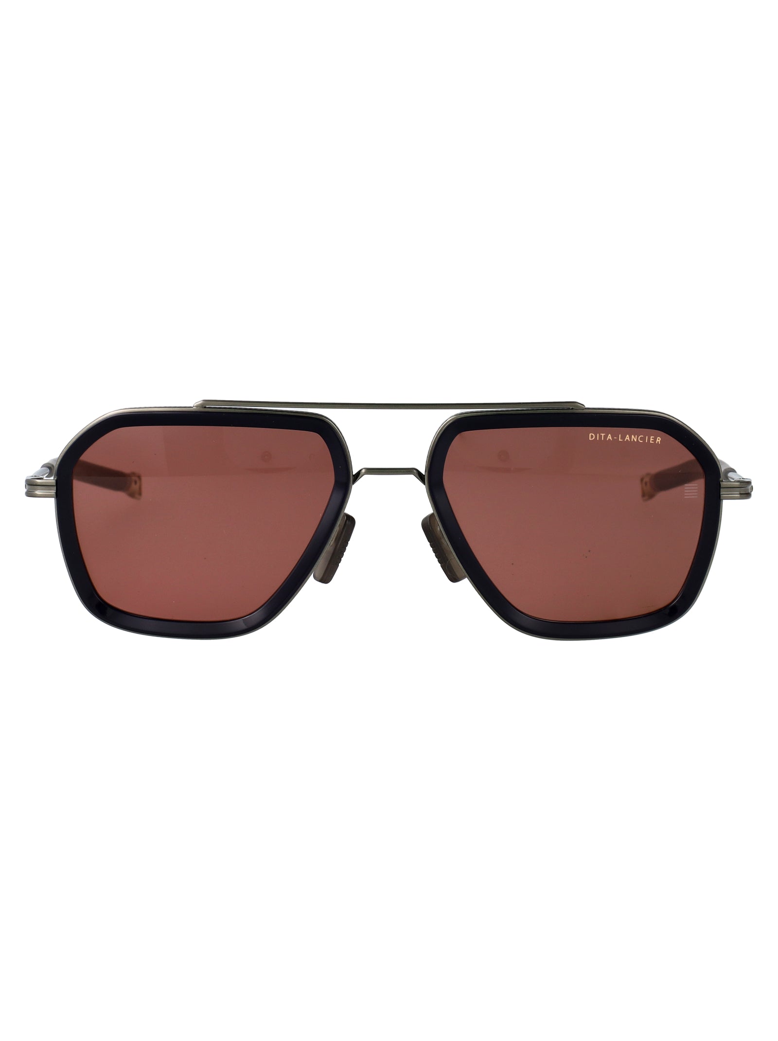 Dls433-A-01 01 Brushed Antique Silver - Navy Metal Sunglasses
