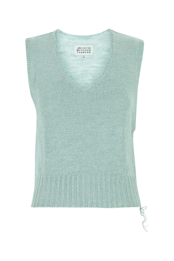 Tiffany Hemp Vest Lightblue Exterior: Maglieria
