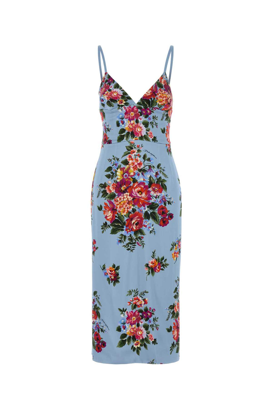 Dolce & Gabbana Exterior: 96% Viscose 4% Elastane; Lining: 92% Silk 8% Elastane dress in blue