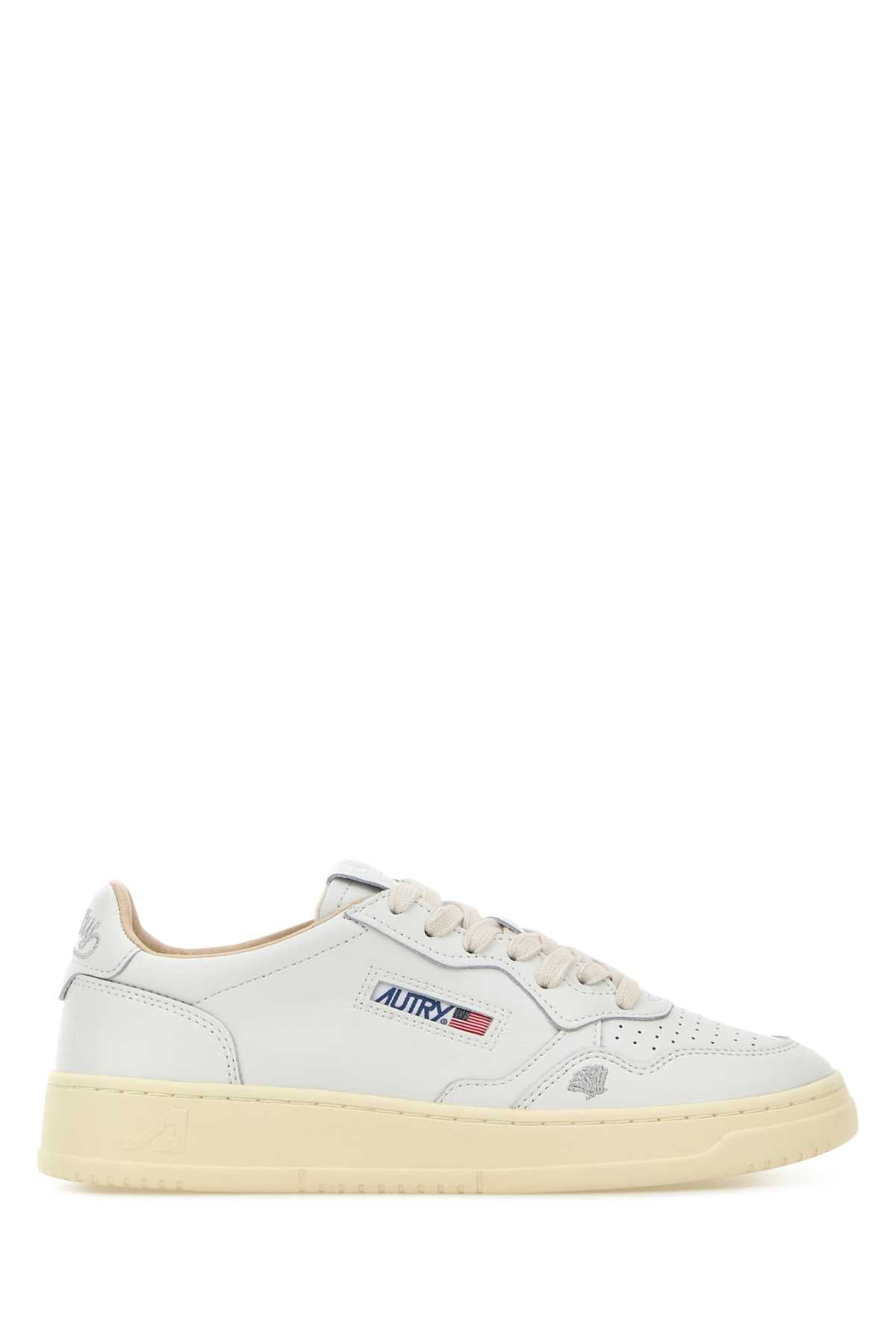 Leashellwhtsilv Cow Leather Sneaker