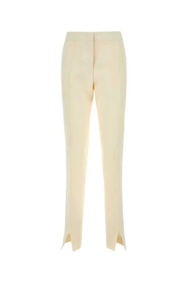 Jil Sander 58% Viscose trousers in white
