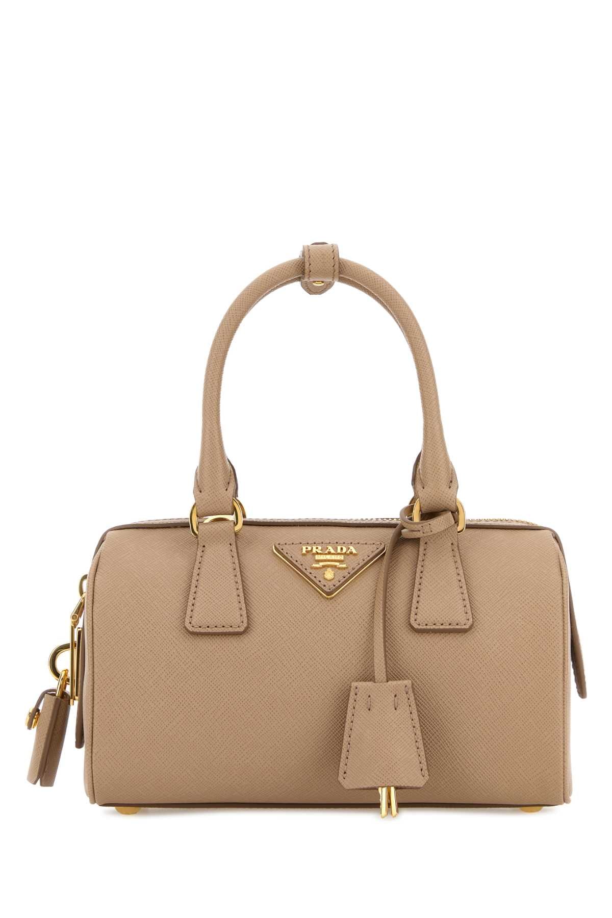 Cappuccino Leather Handbag Cammeo Borse A Mano