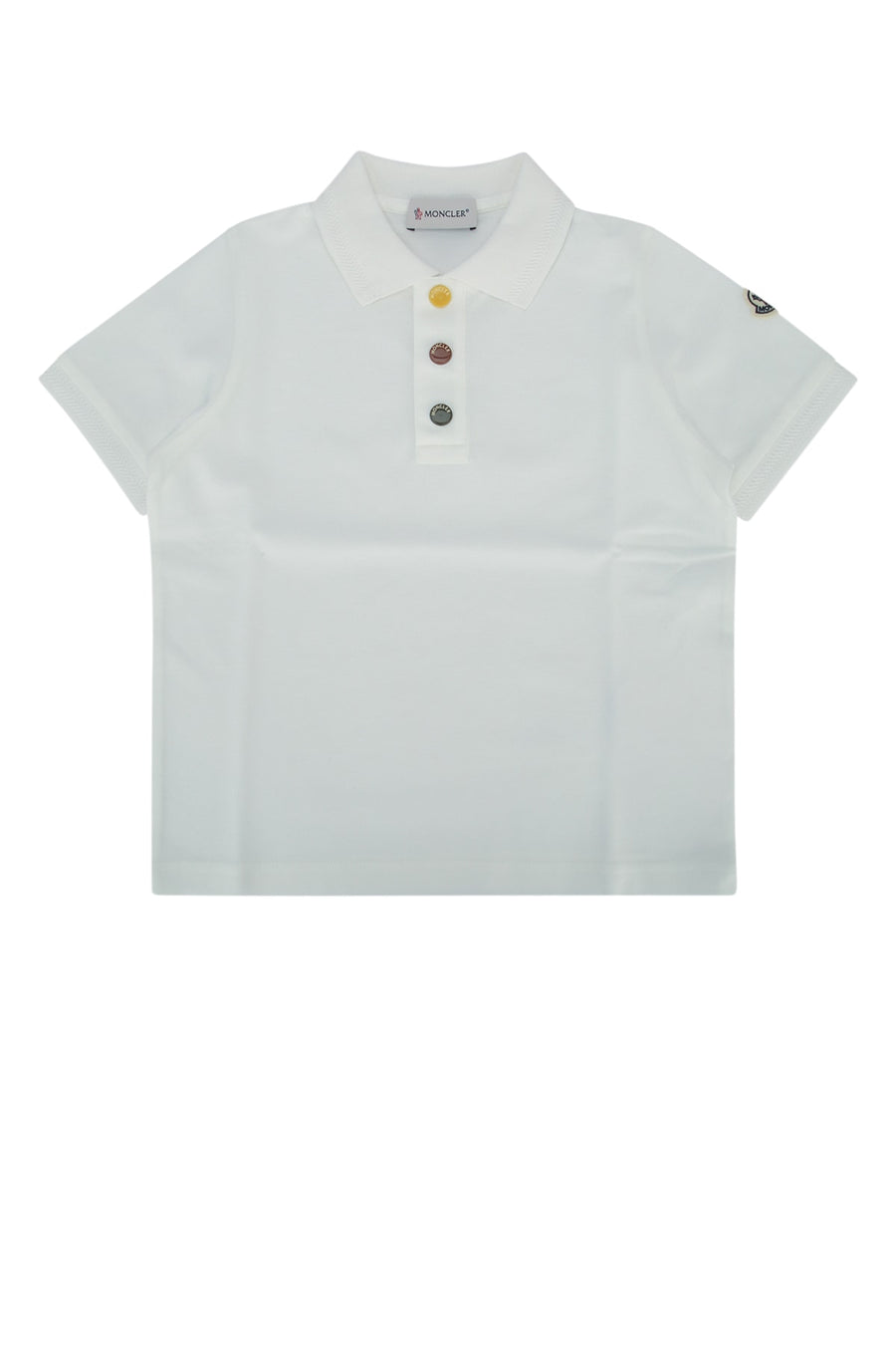 Moncler Jr Polo 100% Cotton polo in white