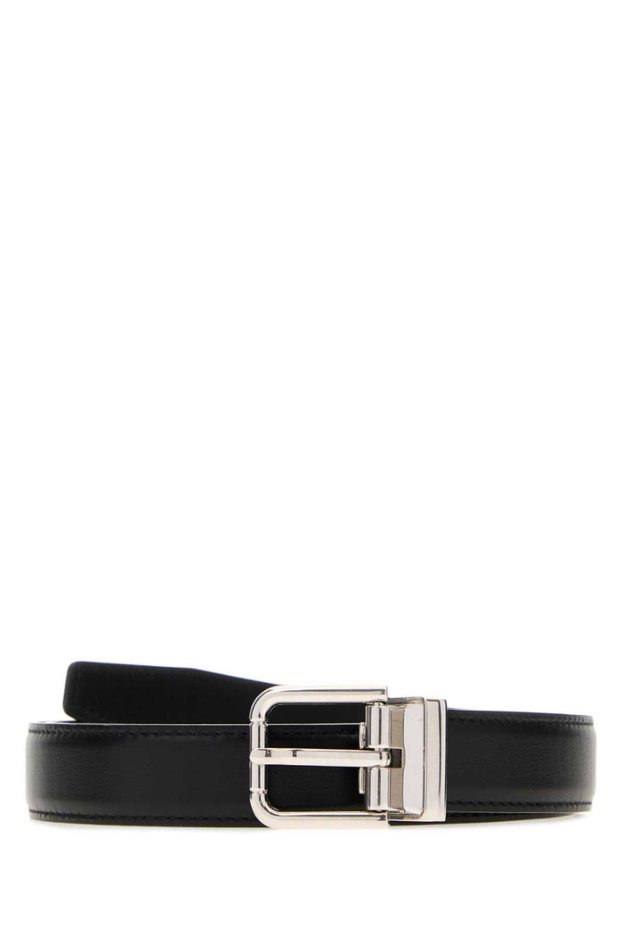 Black Leather Belt Nero Cinture