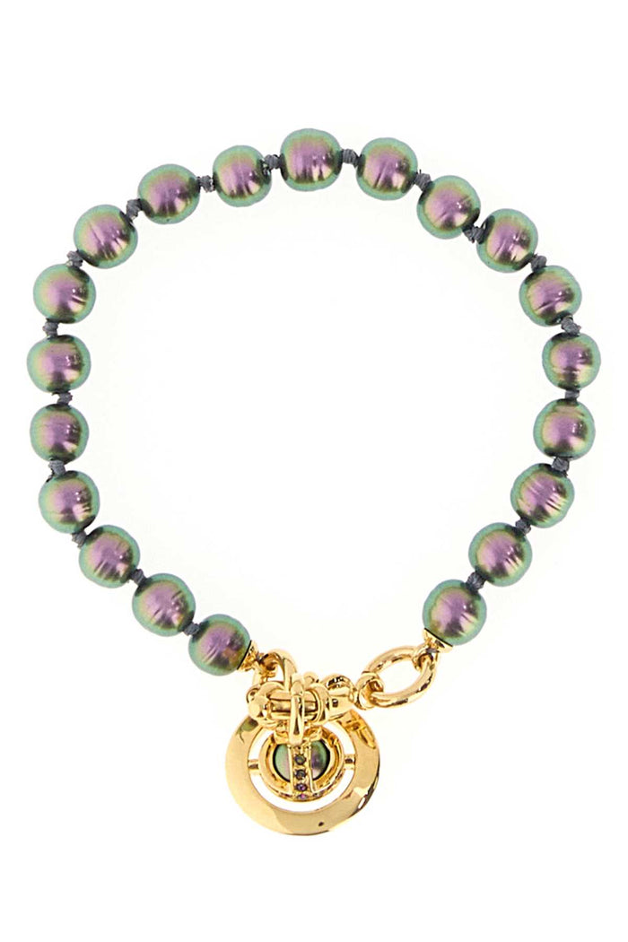 Multicolor Pearls Aleksa Bracelet Goldvitrailmediumcrystalpurplep Bracciali