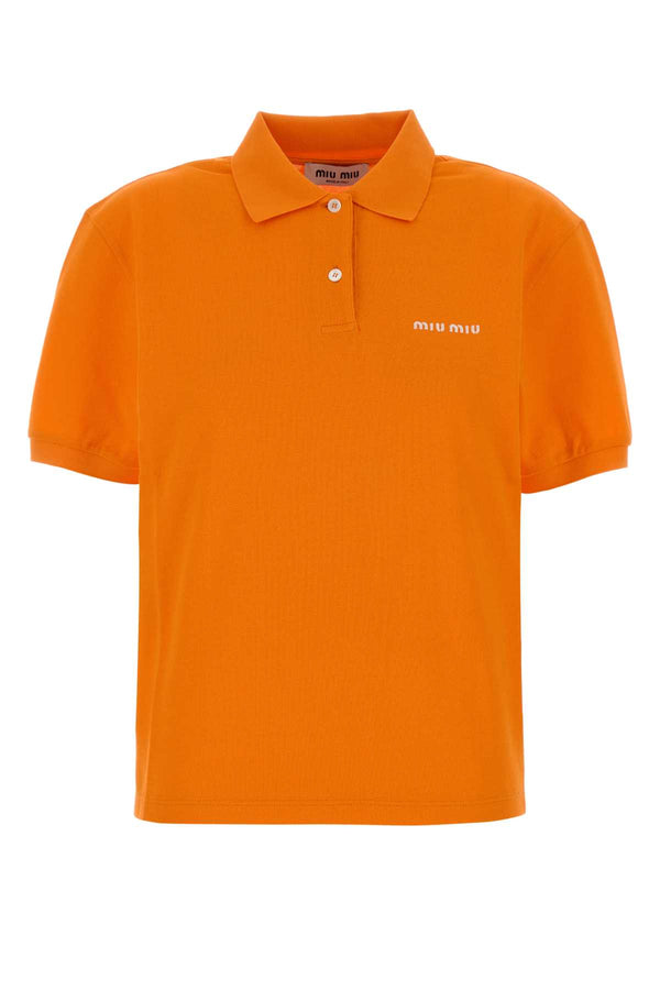 Miu Miu 100% Cotton polo shirt in orange
