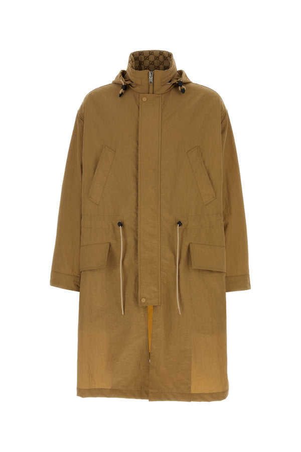 Gucci Exterior: 100% Nylon trench coat in beige