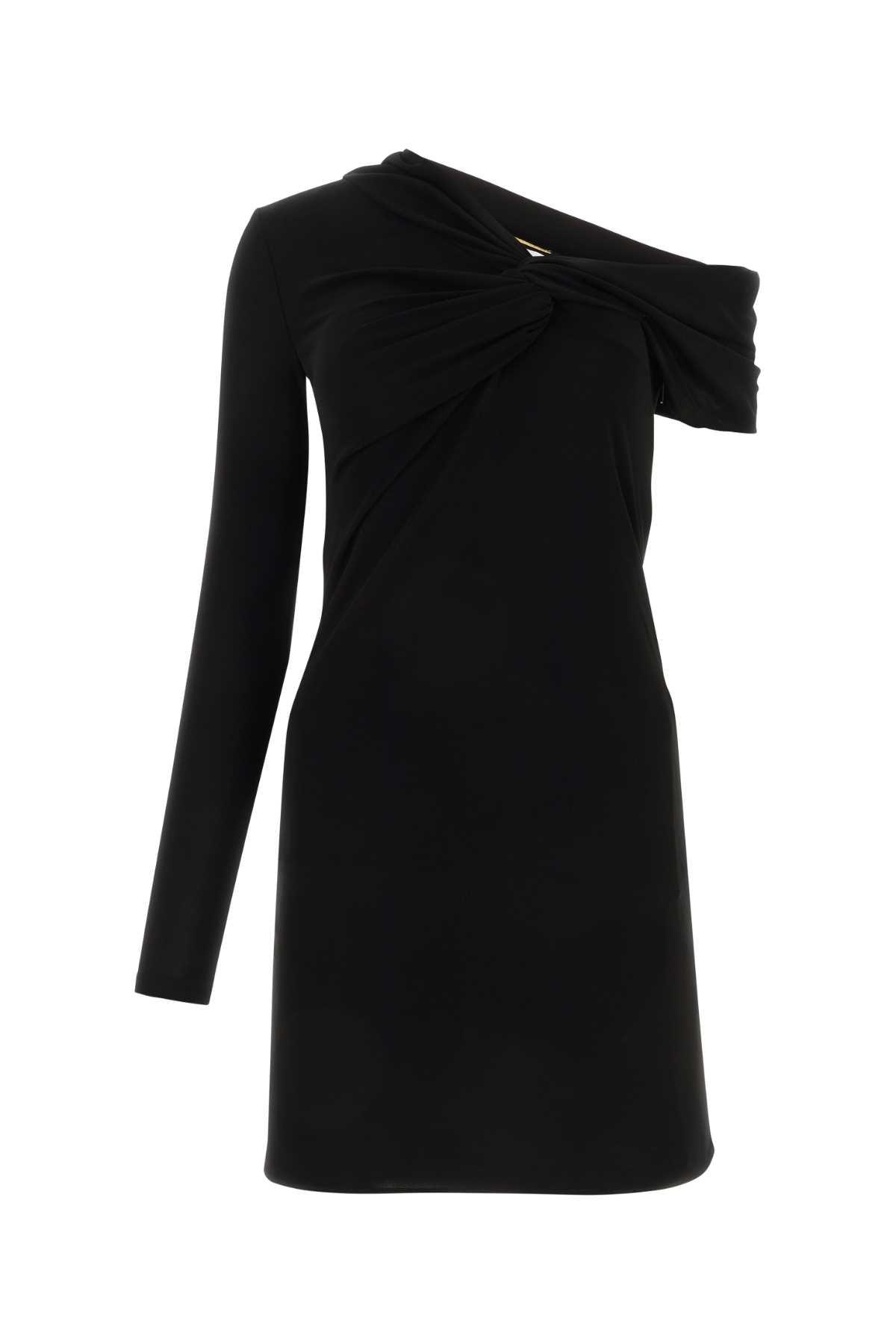 Black Viscose Mini Dress Noir Exterior: Abiti