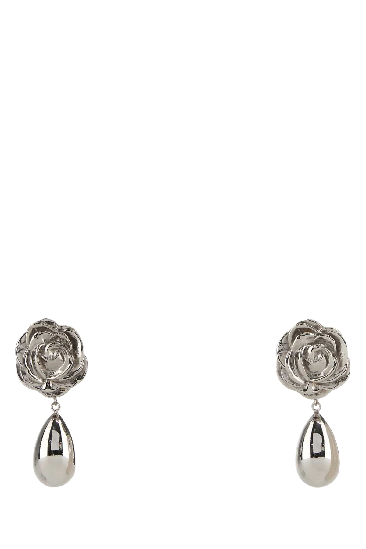 Silver Metal Earrings Rhodiumsilver Orecchini