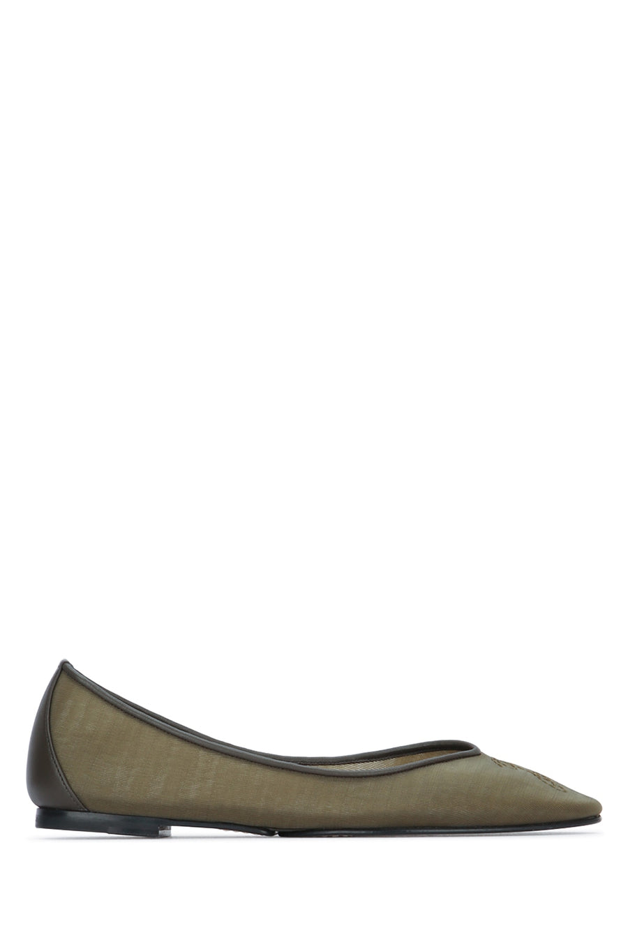 Jacquemus Petit 100% calf leather flat in olive