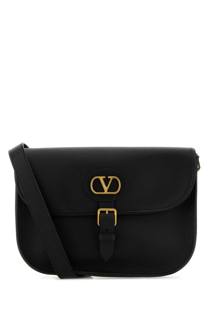 Black Leather Antibes Crossbody Bag Nero Calf - Bos Taurus Borse A Tracolla