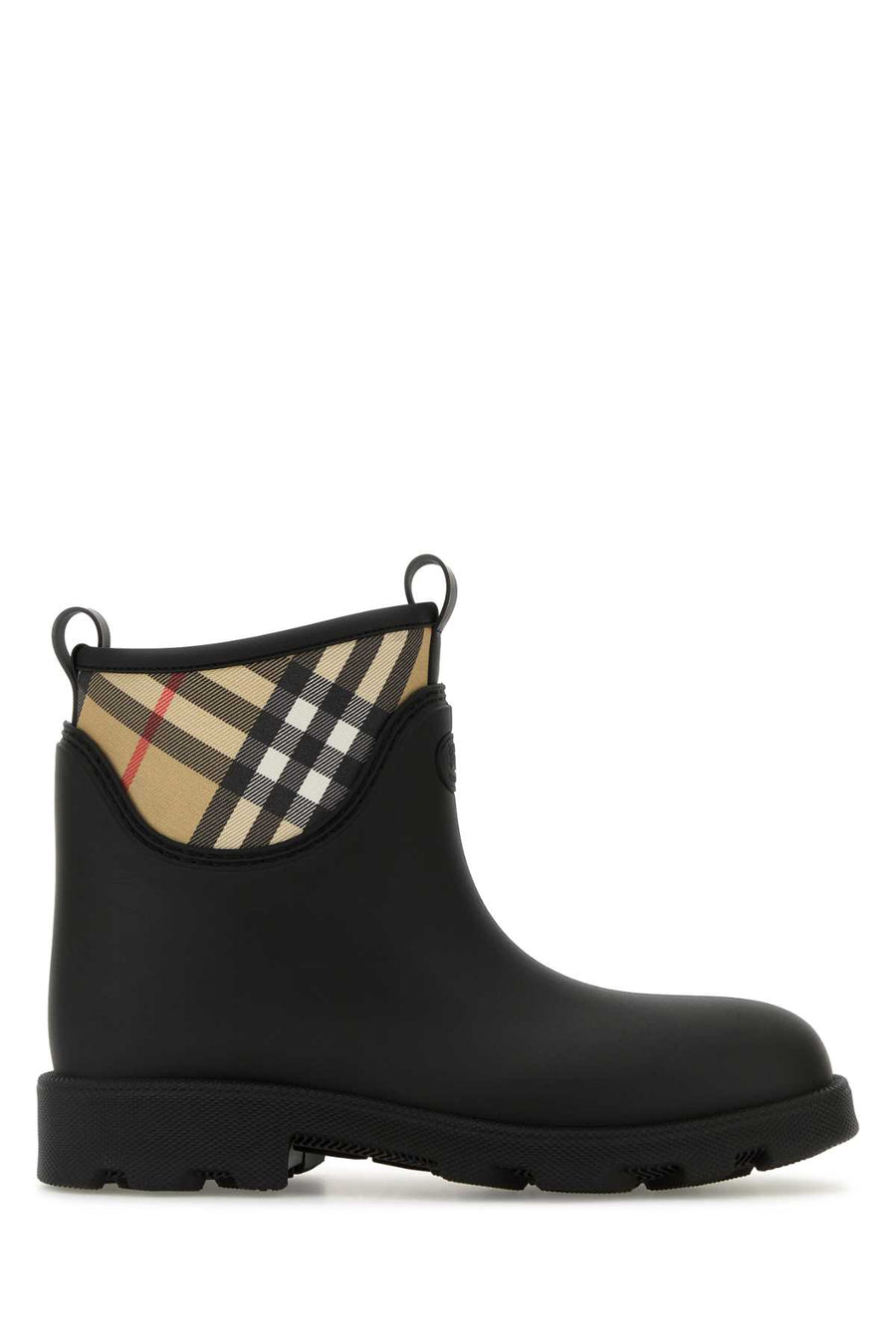 Burberry Marsh Exterior: 100% Rubber; Interior: 100% Rubber; Sole: Rubber boot in black