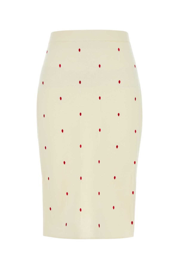Bottega Veneta Midi 83% Cotton 17% Nylon skirt in beige