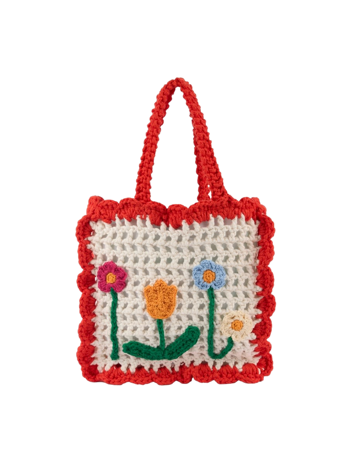Flowers Bag Multicolour Cotton Shoulder