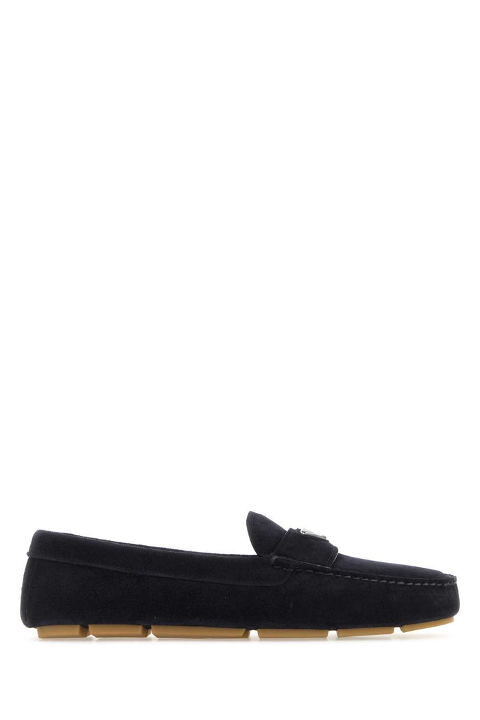 Dark Blue Suede Loafers Bleu Mocassini