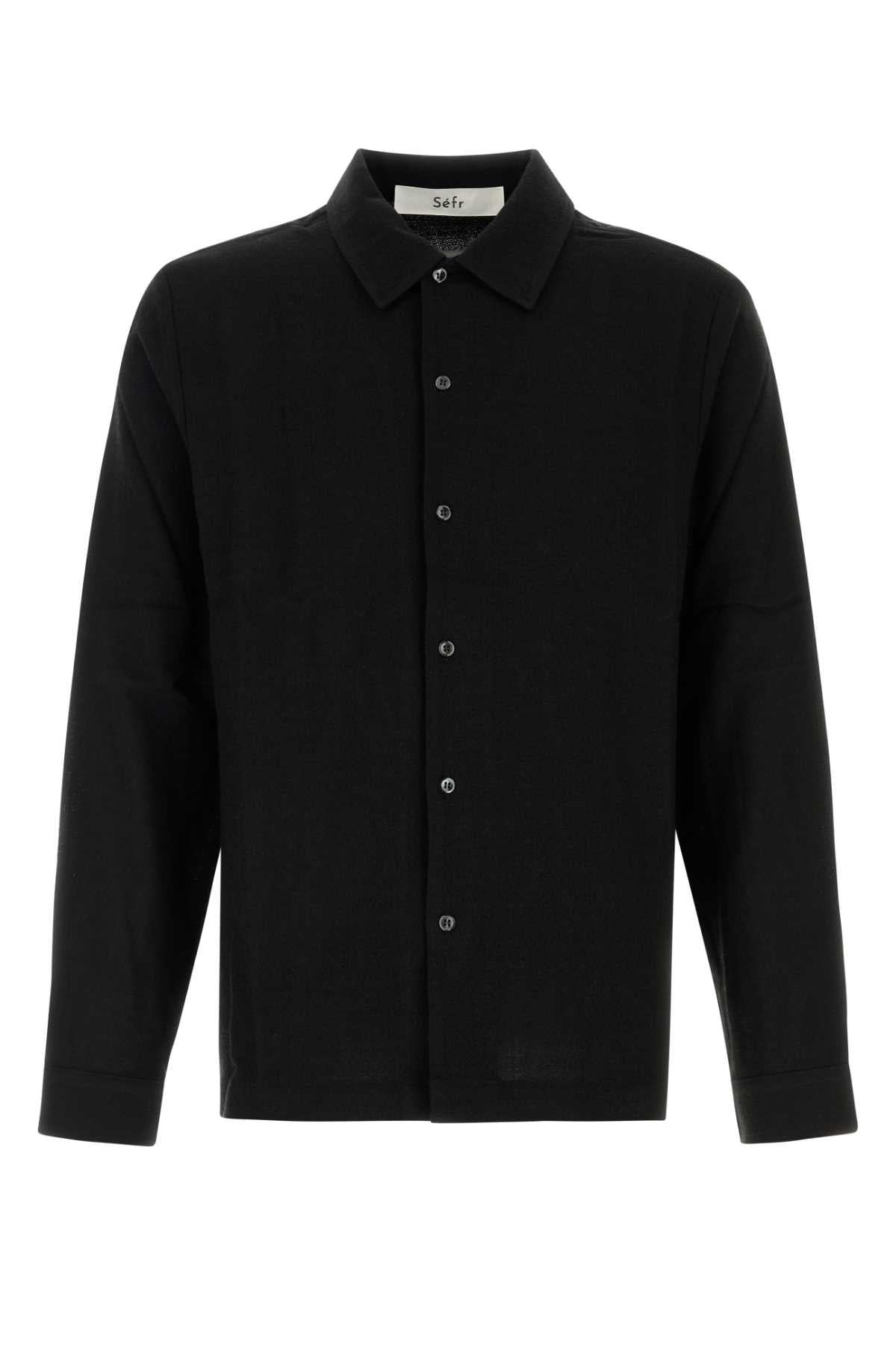 Black Crepe Sense Shirt Blackcrepe Exterior: Viscose Virgin Wool Camicie