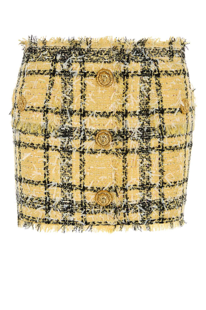 Embroidered Tweed Mini Skirt Aaa Multicolore Polyester Polyamide Cotton Gonne