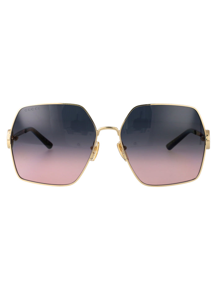 Gg2163s Gold-gold-grey Metal Sunglasses