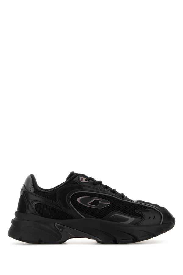Coach New York Runner Upper: 58% Coated Split Leather sneaker in black