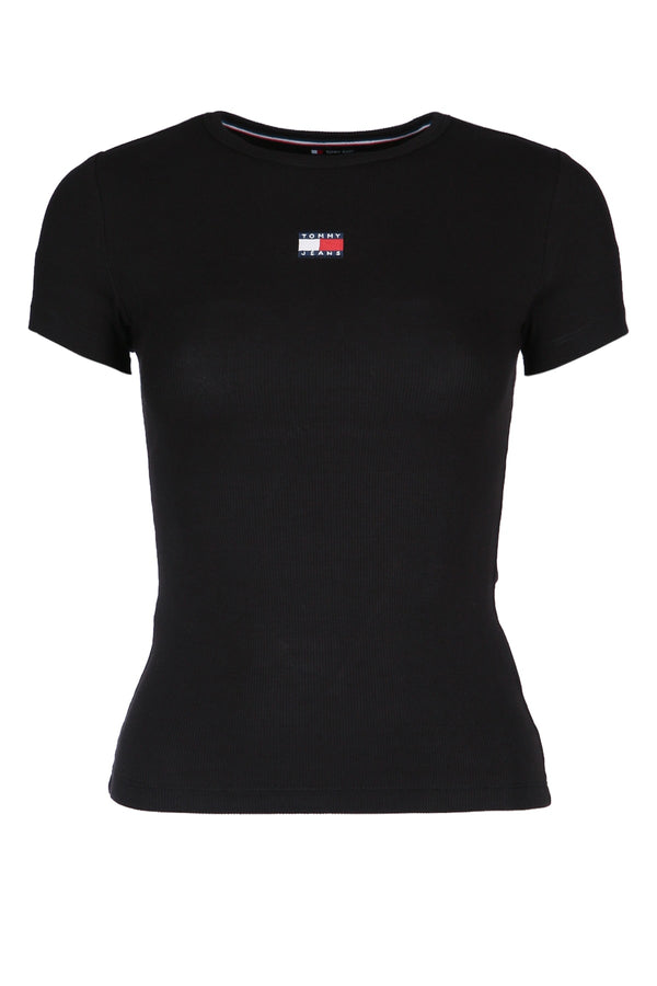 Tommy Hilfiger Jeans Badge Regenerative cotton (95%) t-shirt in black