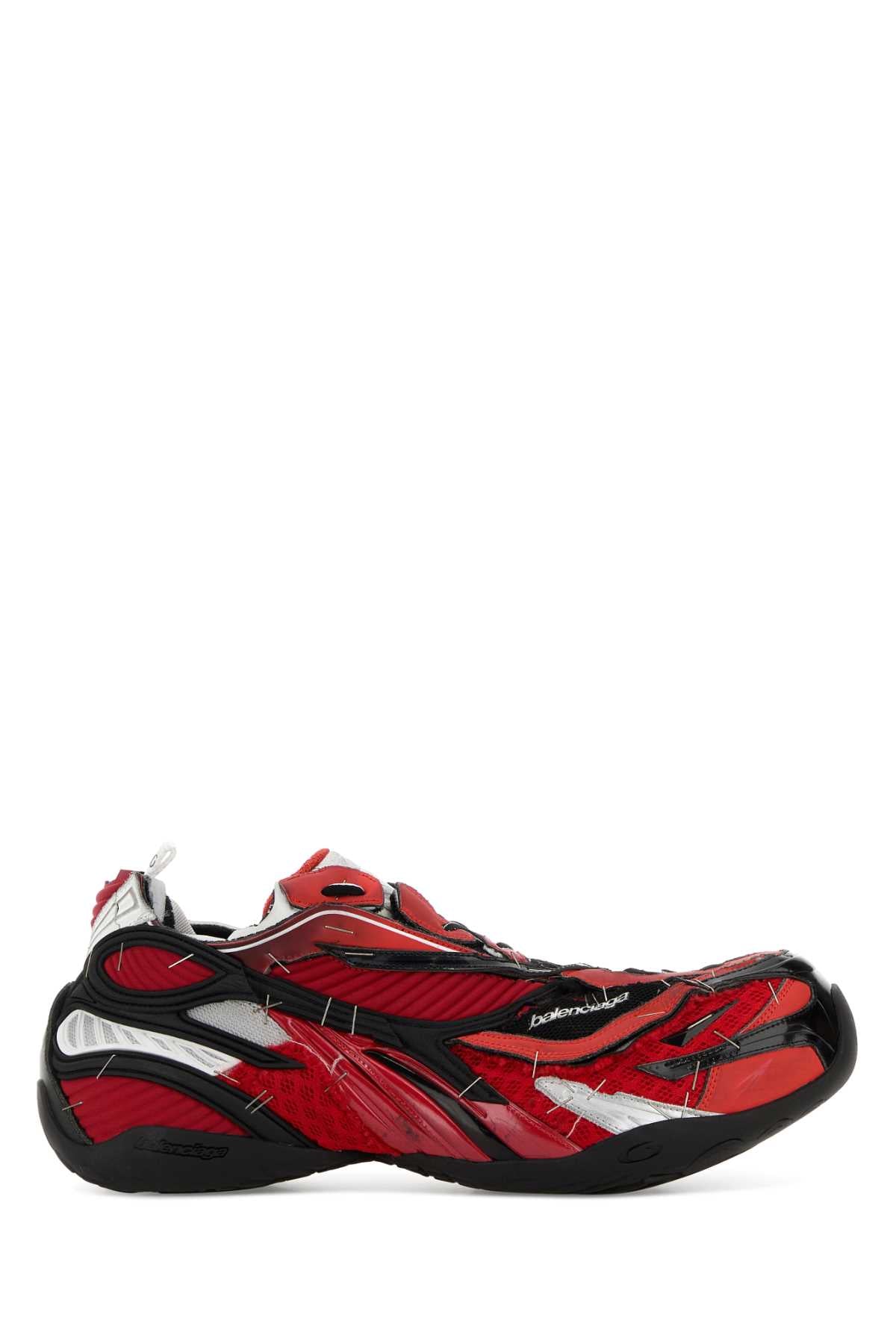 Red/blk/silv/whit T Polyurethane Polyester Sneaker