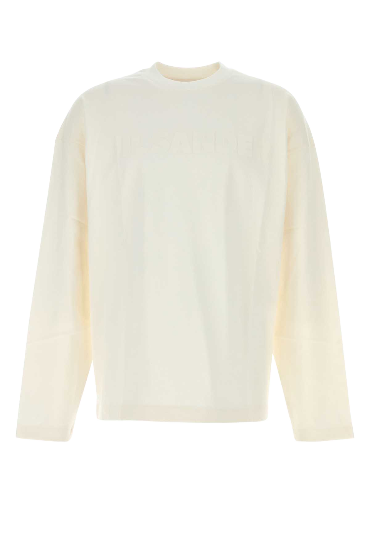 White Cotton T-Shirt Porcelain Tessuto Primario: Cotone