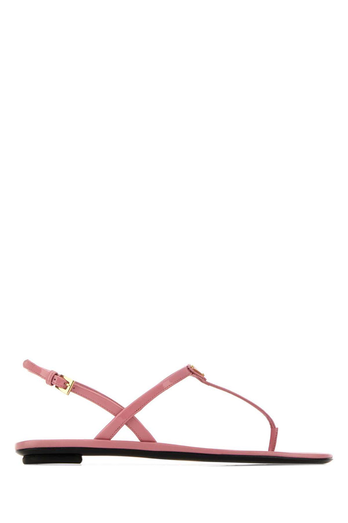 Pink Leather Thong Sandals Petalo Sandali