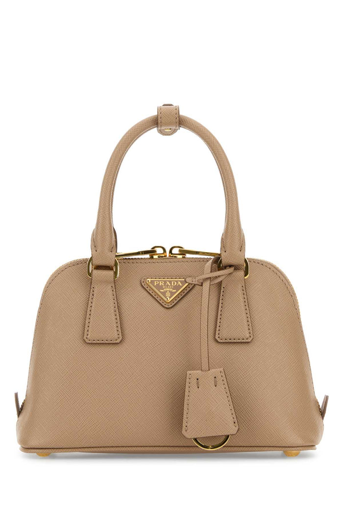 Beige Leather Handbag Cammeo Calfleather Borse A Mano