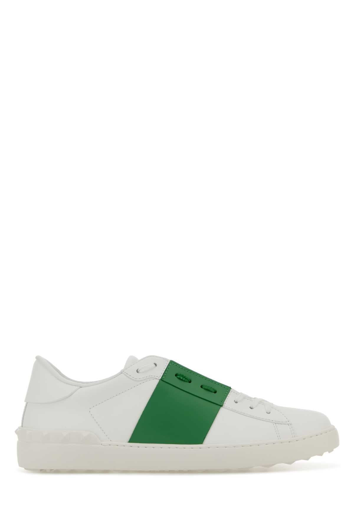 Biancogreenbriarbianco Calf Leather - Bos Taurus Sneaker