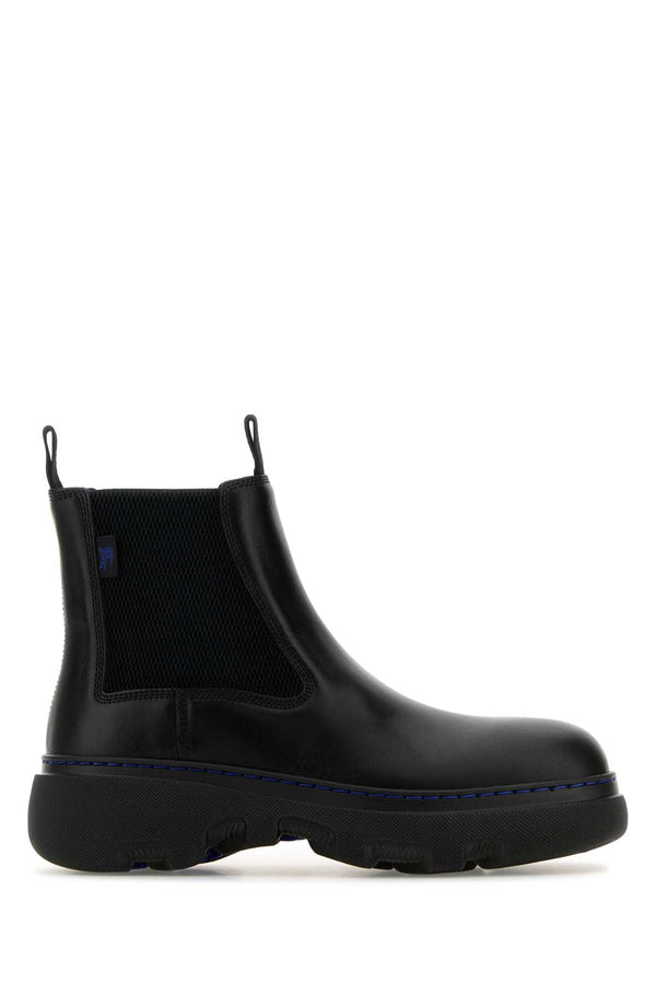 Burberry Exterior: 100% Leather chelsea boot in black