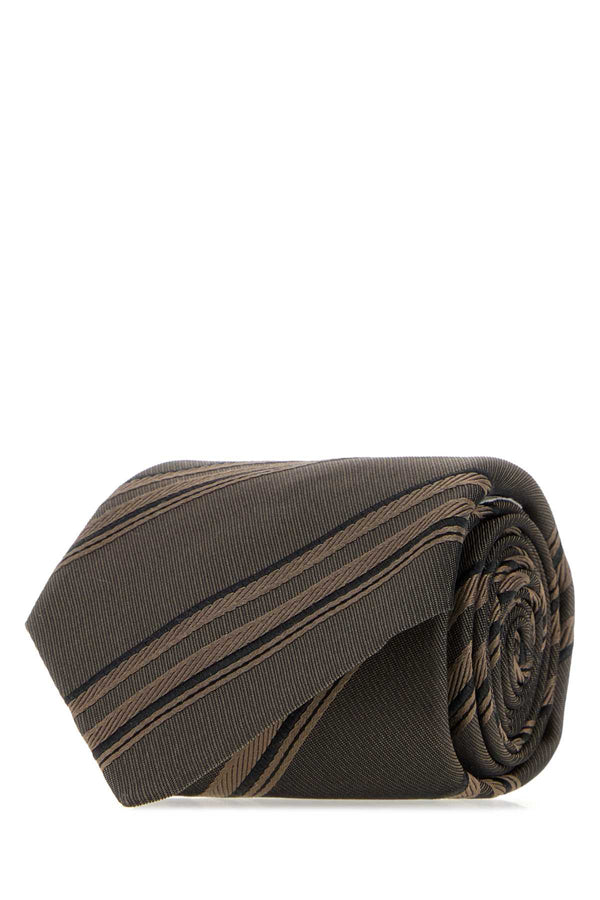 Embroidered Silk Tie Nocciola Exterior: Lining: Cotton Ties