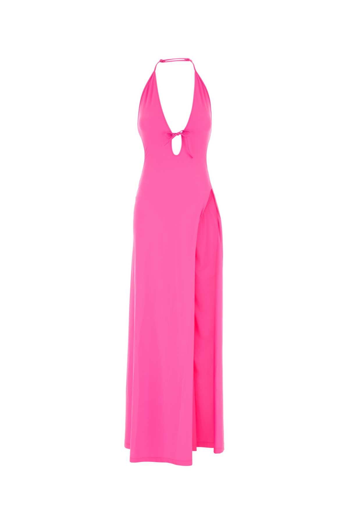 Fluo Pink Stretch Nylon Dress Neon Exterior: Elastane Abiti