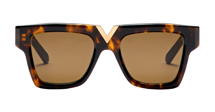 V-Gold-I - Brown Tortoise Gold Acetate Sunglasses