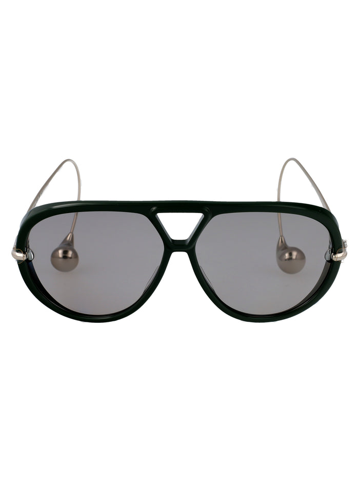 Bv1273s Green-silver-grey Metal Sunglasses