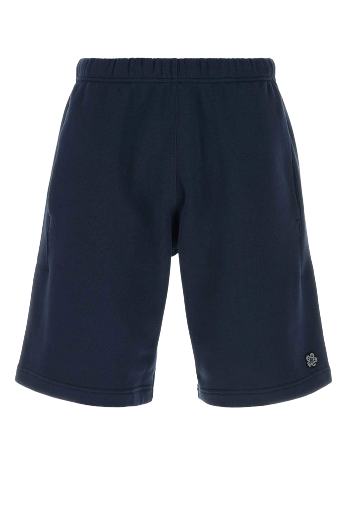 Navy Blue Cotton Bermuda Shorts Navyblue Exterior