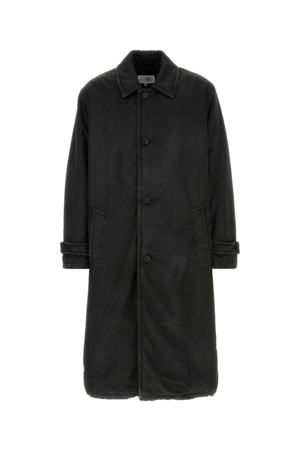 MM6 Maison Margiela Exterior: 57% Cotton coat in black