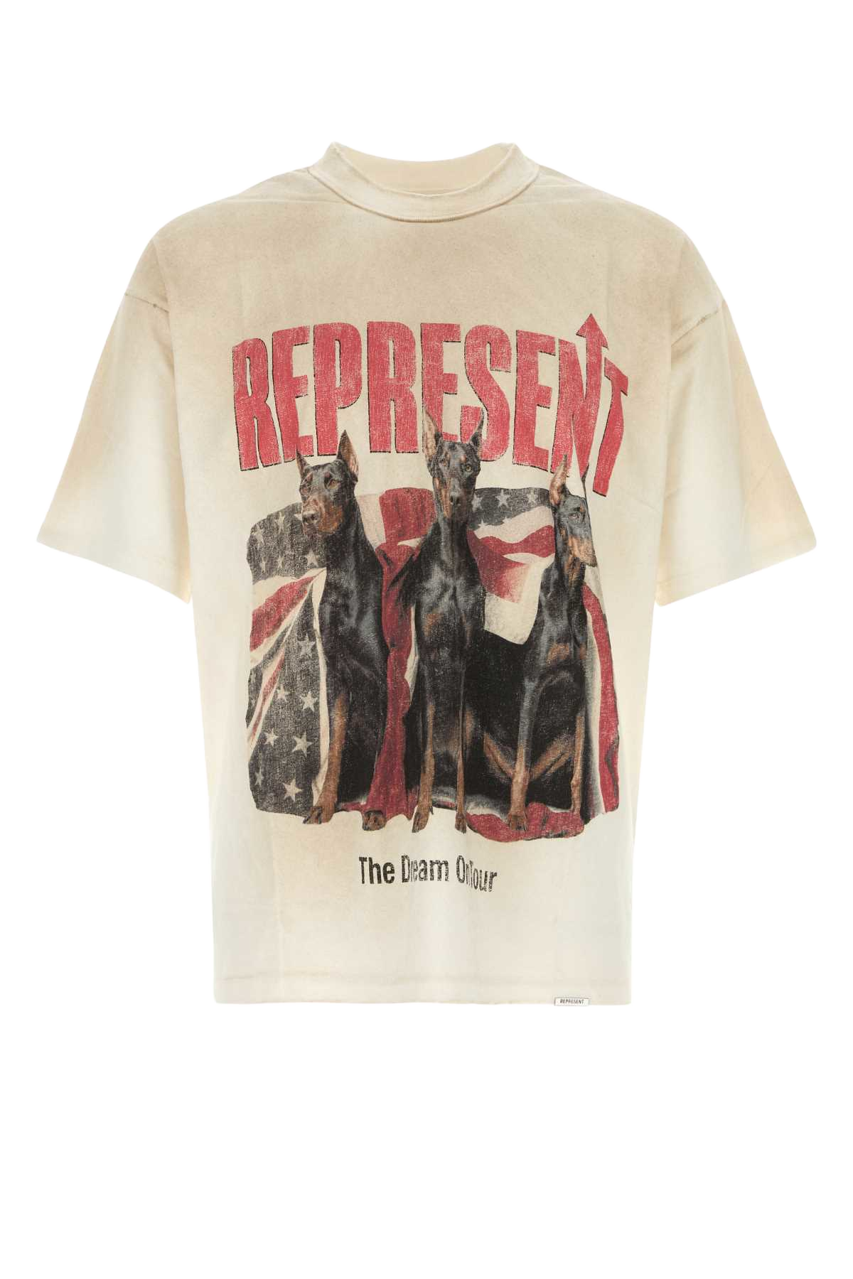 Sand Cotton Blend Oversize T-Shirt Washedecru Exterior: Organic Hemp