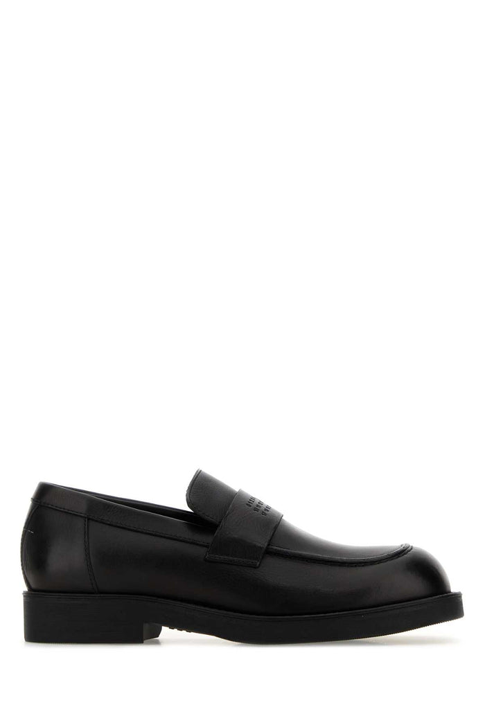 Black Leather Loafers Pelle Bovina Mocassini