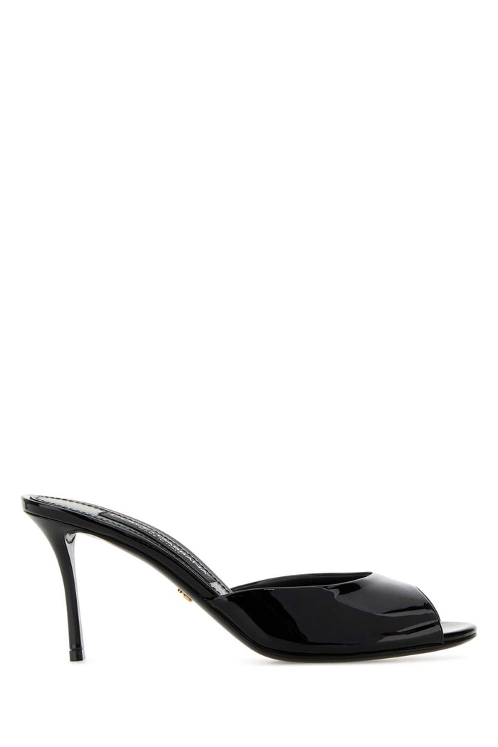 Black Leather Keira Mules Nero Slippers