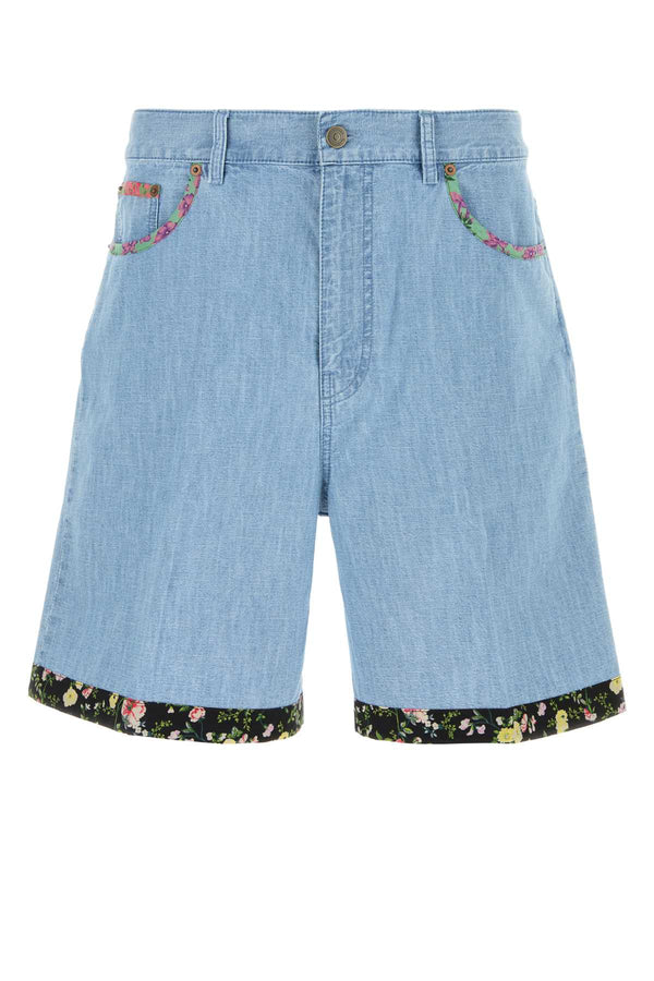 Valentino Garavani Denim 100% Cotton bermuda shorts in blue
